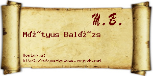 Mátyus Balázs névjegykártya