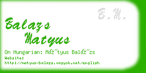 balazs matyus business card